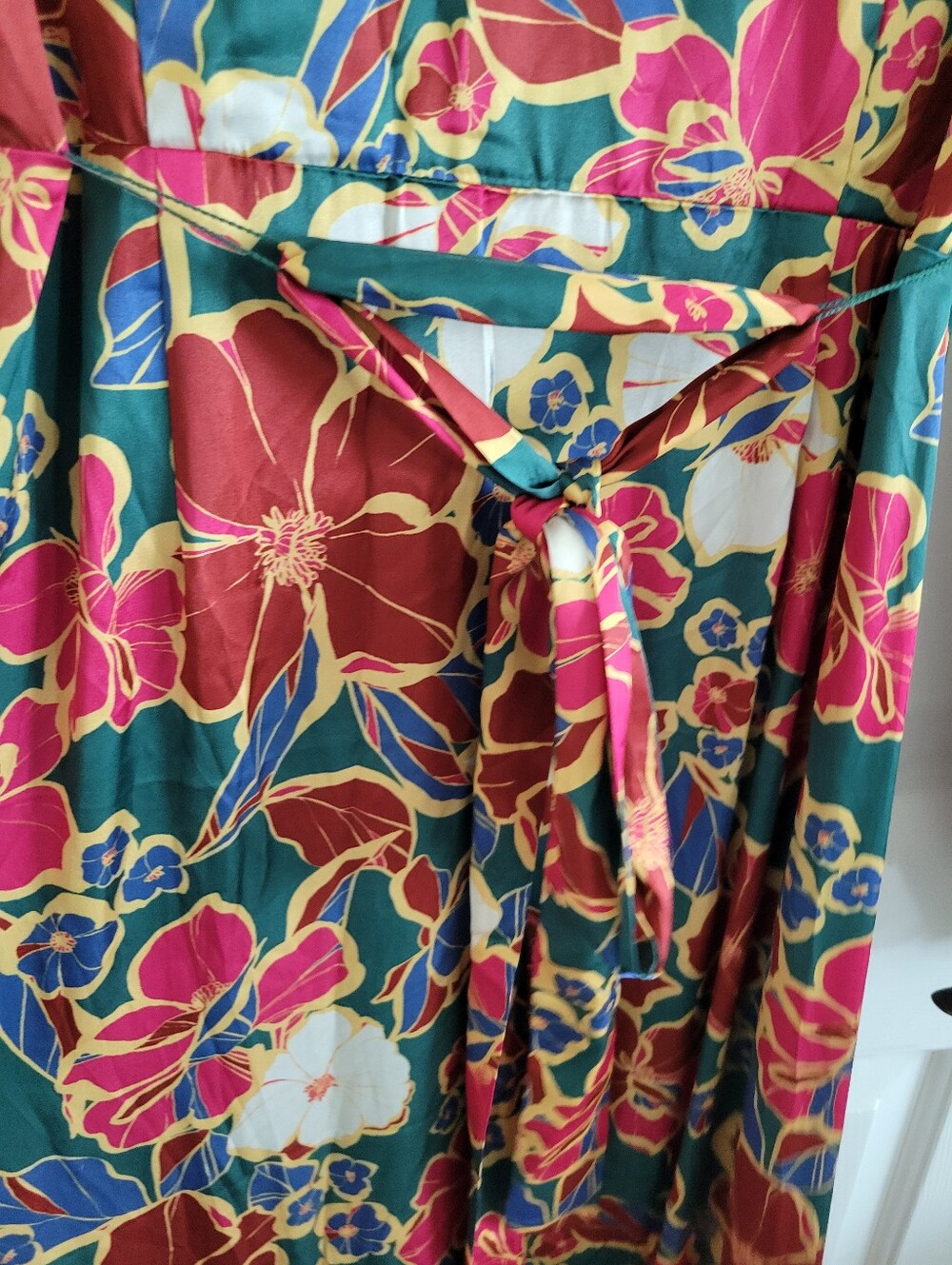 NWT High-Low Green Floral Dress - Picture 5 of 8